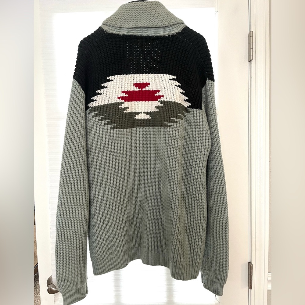 Miller Outerwear Vintage Rare 1970s Cardigan Sweater Grandpa Dad Vibes Gray Sz L - Picture 3 of 11